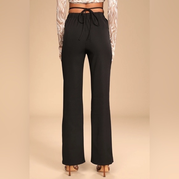 4TH and Reckless Marko Black Cutout Wrap Waist Trouser Pants Medium - Picture 2 of 9